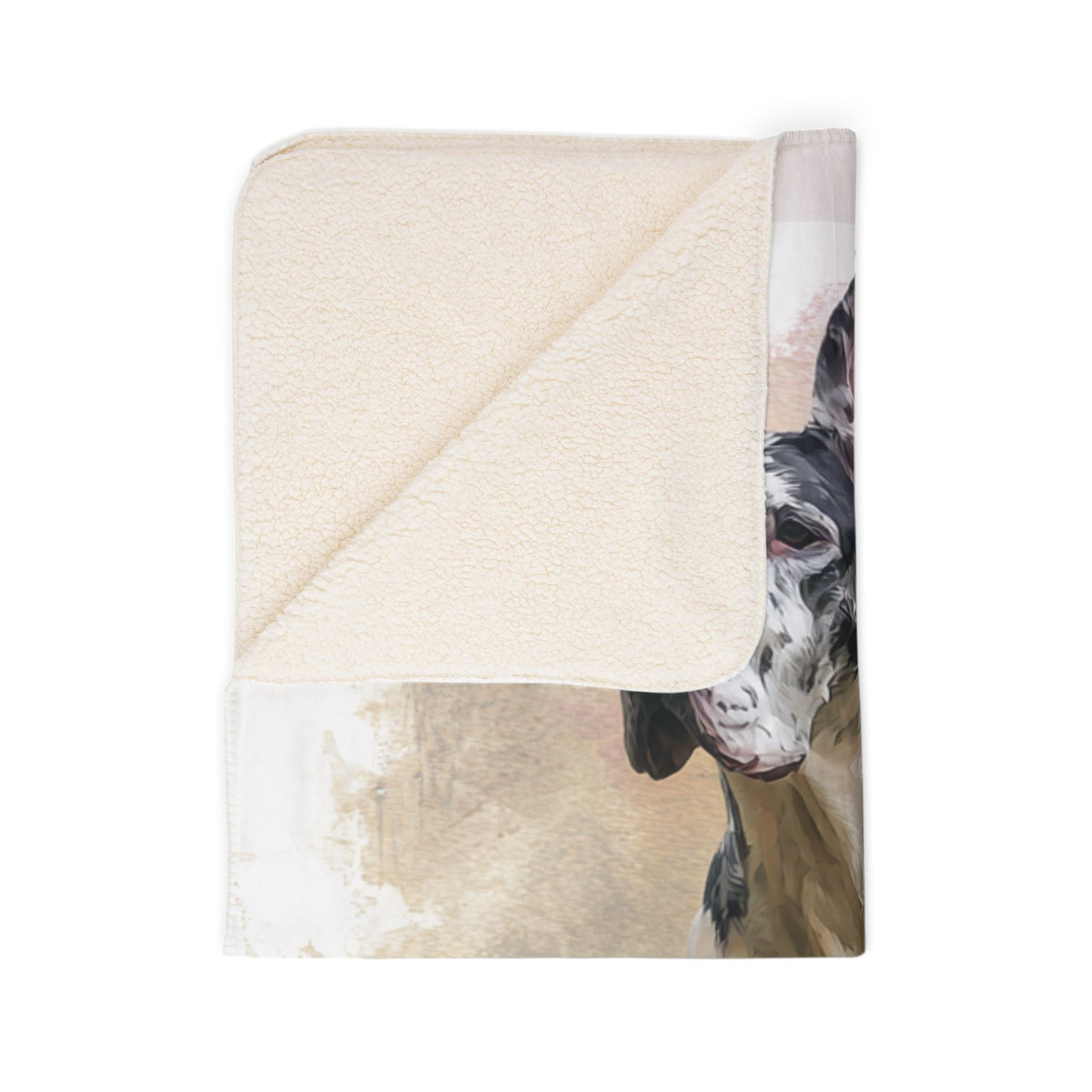 Great Dane Watercolor Fleece Sherpa Blanket — Cozy Dog Lover Throw