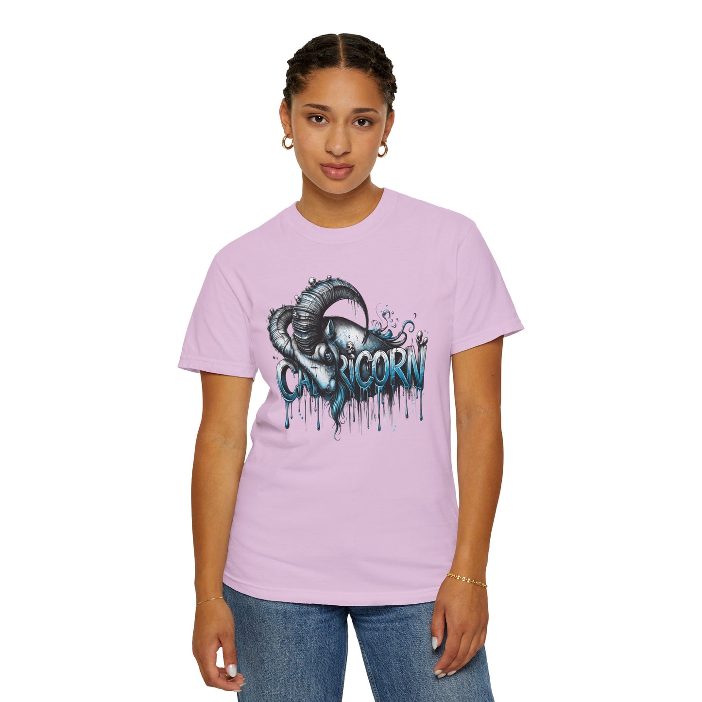 Capricorn-Zodiac Graphic Tee (Goat Horn Illustration)
