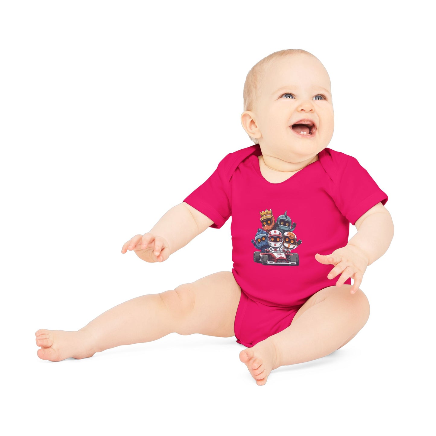 Baby Bodysuit — Cute Racing Kart Crew Graphic Organic Infant One-Piece