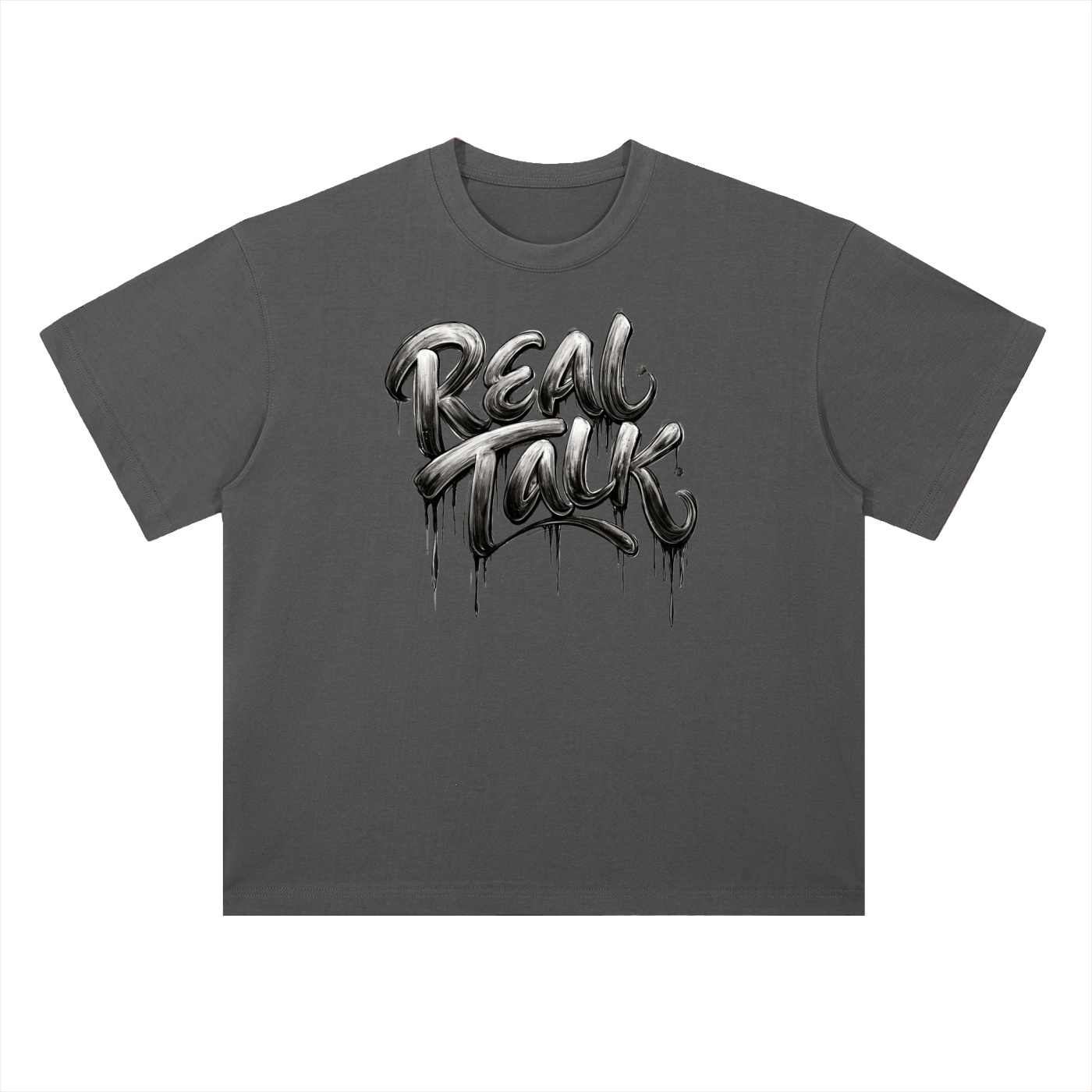 Real Talk-Heavyweight Drop Shoulder Cotton T-Shirt