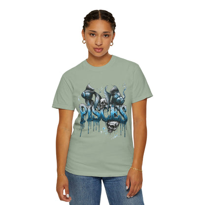 Pisces Zodiac T-Shirt — Artistic Drip Fish Graphic Tee