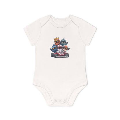 Baby Bodysuit — Cute Racing Kart Crew Graphic Organic Infant One-Piece