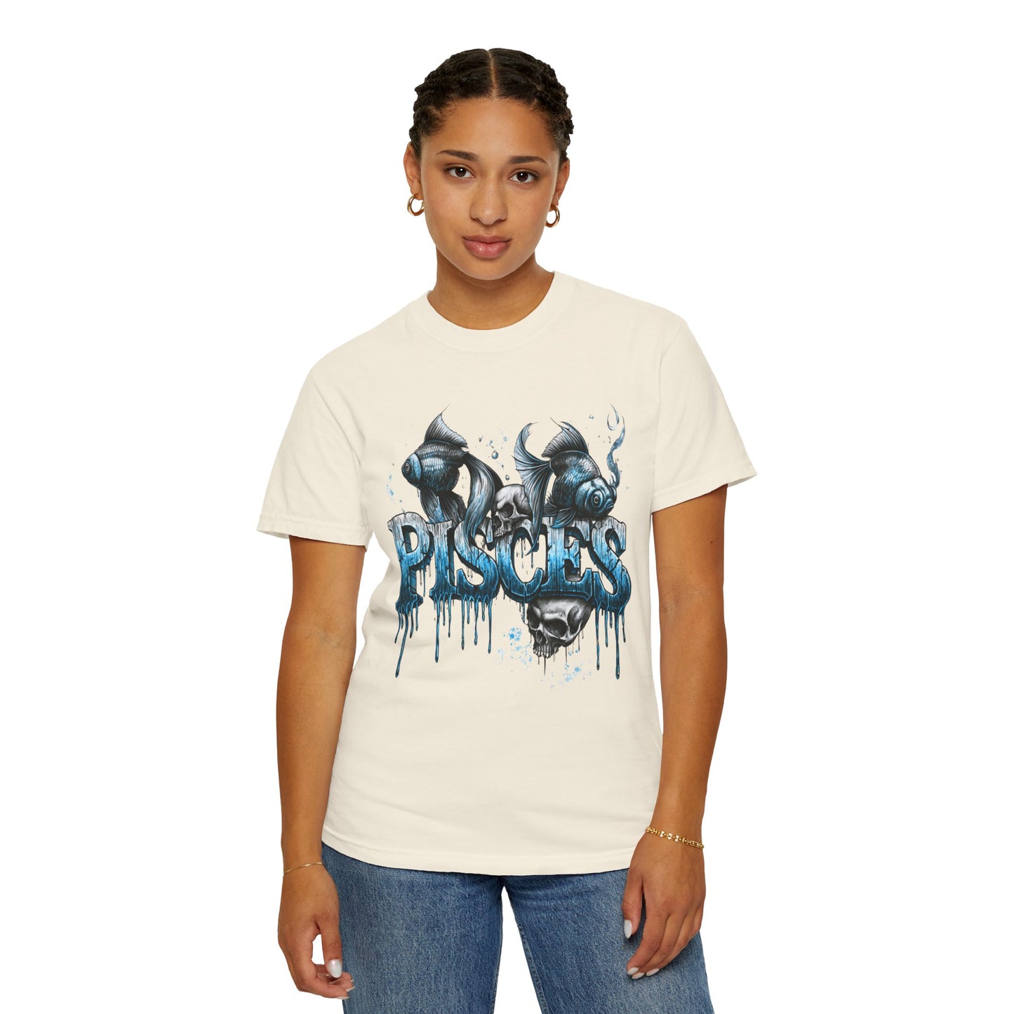 Pisces Zodiac T-Shirt — Artistic Drip Fish Graphic Tee