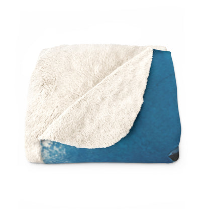 The Azawakh sighthound dog breed on a Sherpa Blanket — Blue Watercolor Greyhound Throw