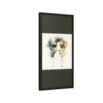 Framed Matte Canvas Art — Abstract Watercolor Faces Wall Print