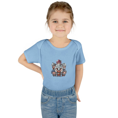 Baby Bodysuit — Cute Cartoon Viking Family Graphic