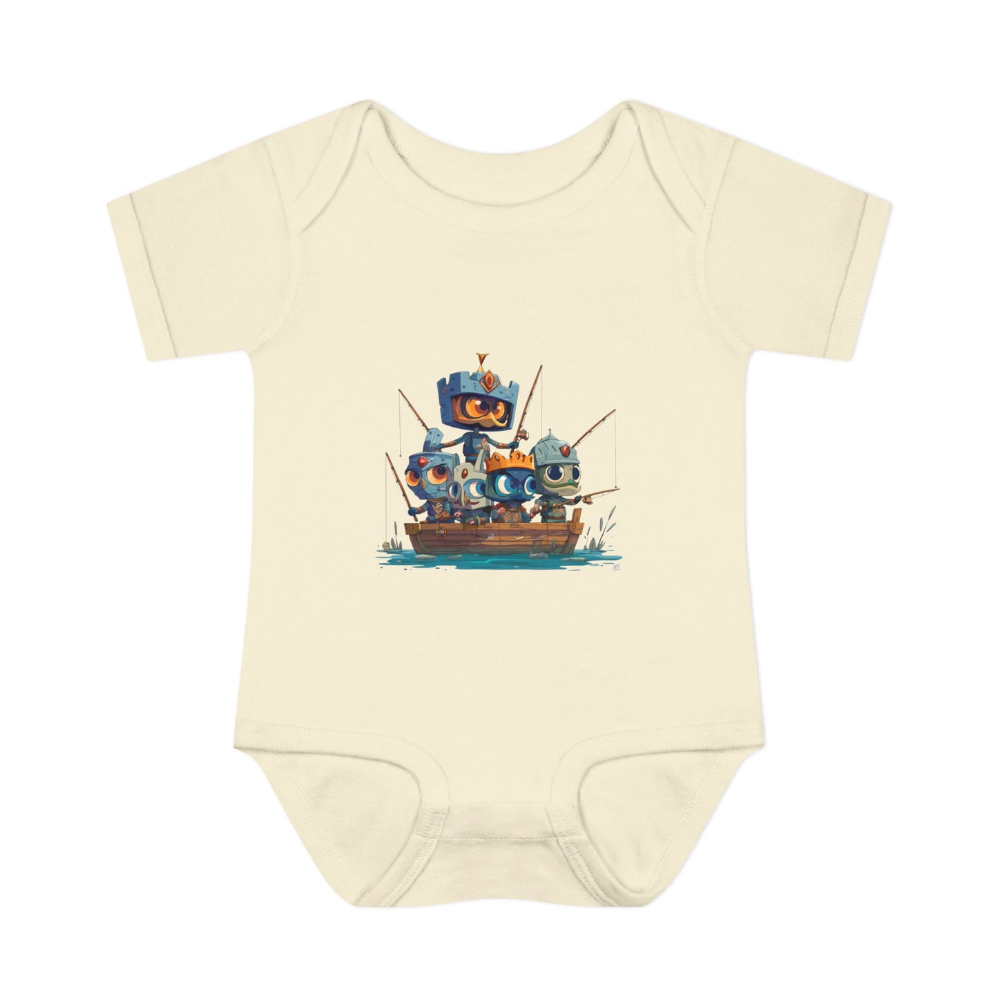 Infant Baby Rib Bodysuit-Baby Knights fishing