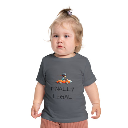 Baby T-Shirt "Finally Legal" Cute Car Design – Newborn & Infant Celebration Tee