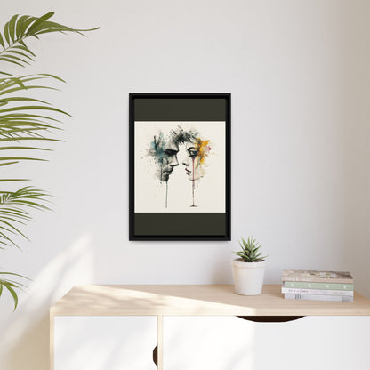Framed Matte Canvas Art — Abstract Watercolor Faces Wall Print