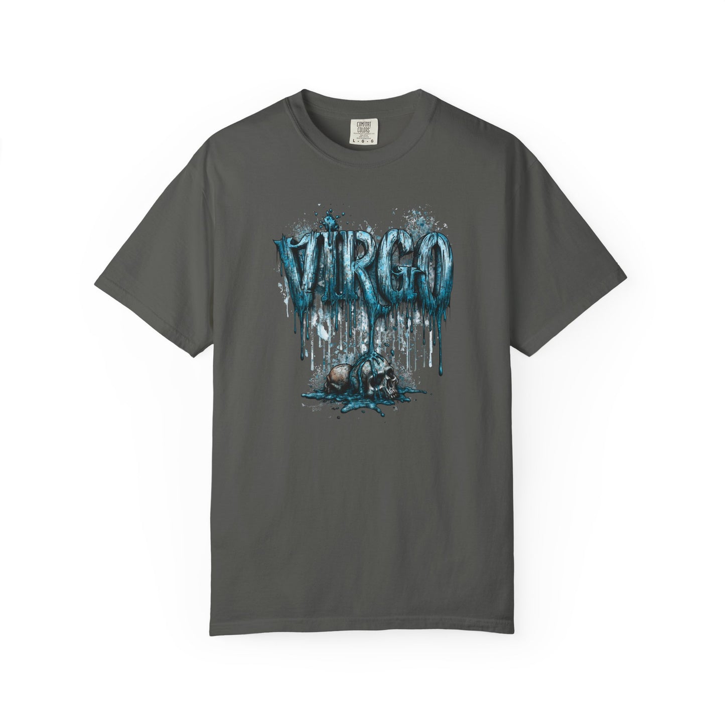 Virgo Graphic T-Shirt — Grunge Zodiac Tee with 'Virgo' Dripping Design