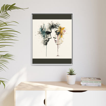 Framed Matte Canvas Art — Abstract Watercolor Faces Wall Print