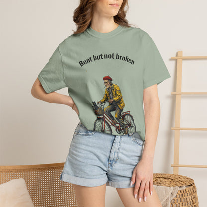 T-Shirt — "Bent but not broken" Vintage Bicyclist Graphic Tee