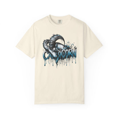 Capricorn-Zodiac Graphic Tee (Goat Horn Illustration)