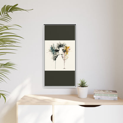 Framed Matte Canvas Art — Abstract Watercolor Faces Wall Print