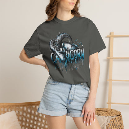 Capricorn-Zodiac Graphic Tee (Goat Horn Illustration)