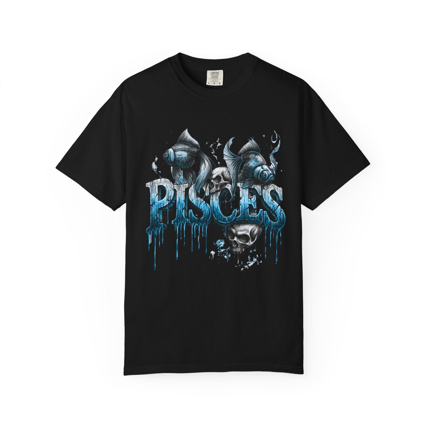 Pisces Zodiac T-Shirt — Artistic Drip Fish Graphic Tee