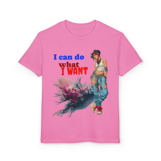 Girls Youth T-Shirt — "I Can Do What I Want" Street Style Graphic Tee