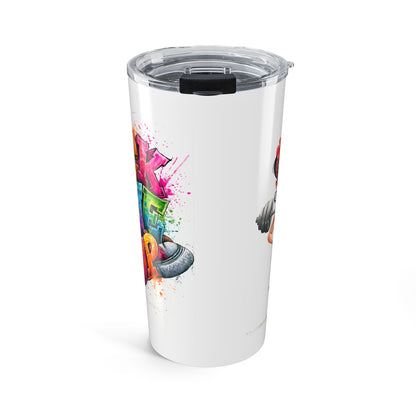 20oz Ceramic Tumbler with Colorful Graffiti Mermaid Design