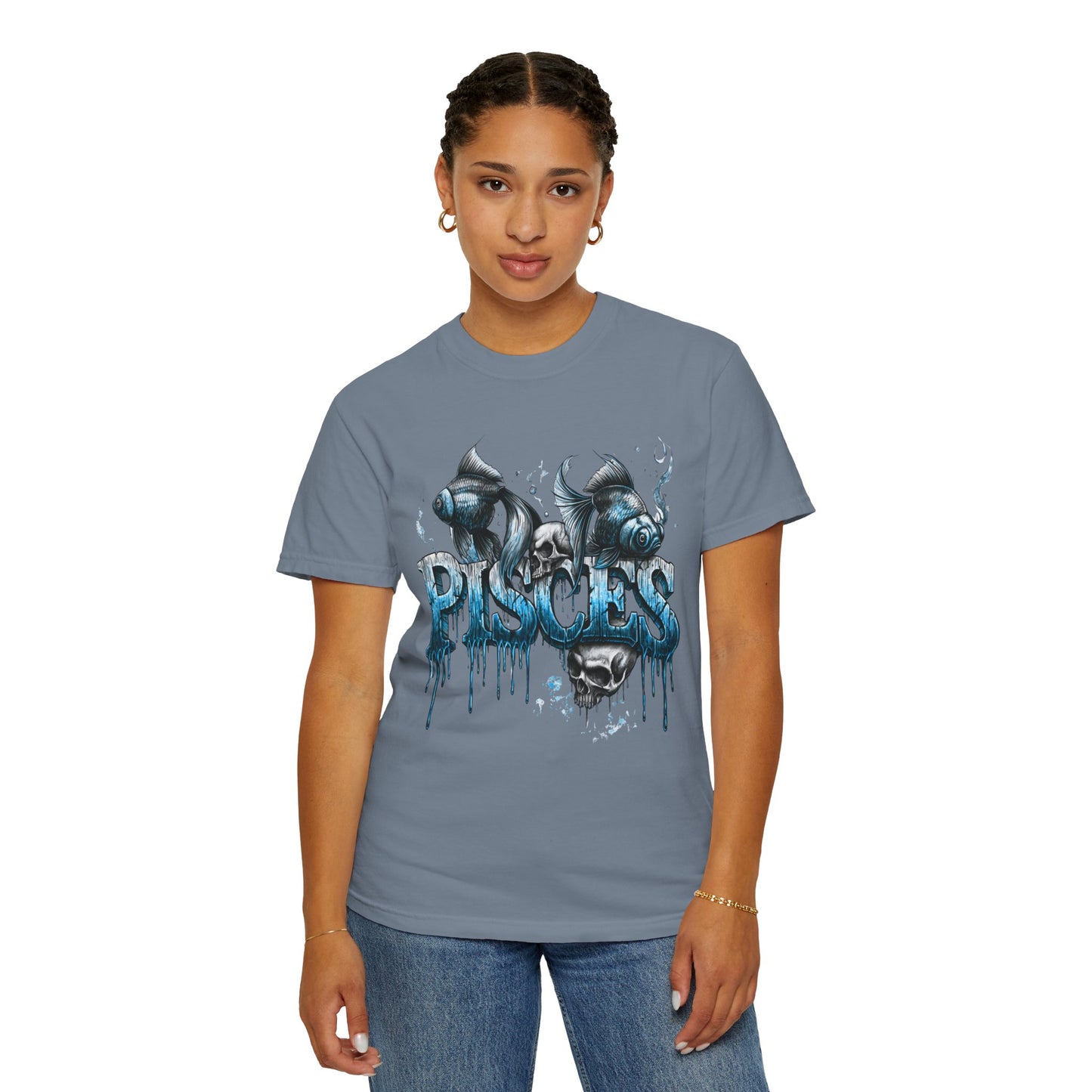 Pisces Zodiac T-Shirt — Artistic Drip Fish Graphic Tee