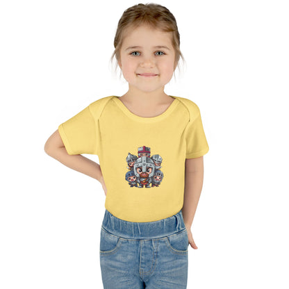 Baby Bodysuit — Cute Cartoon Viking Family Graphic