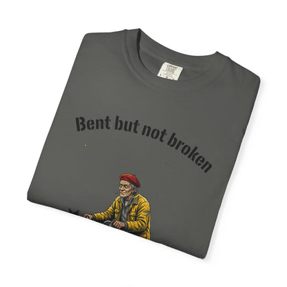 T-Shirt — "Bent but not broken" Vintage Bicyclist Graphic Tee