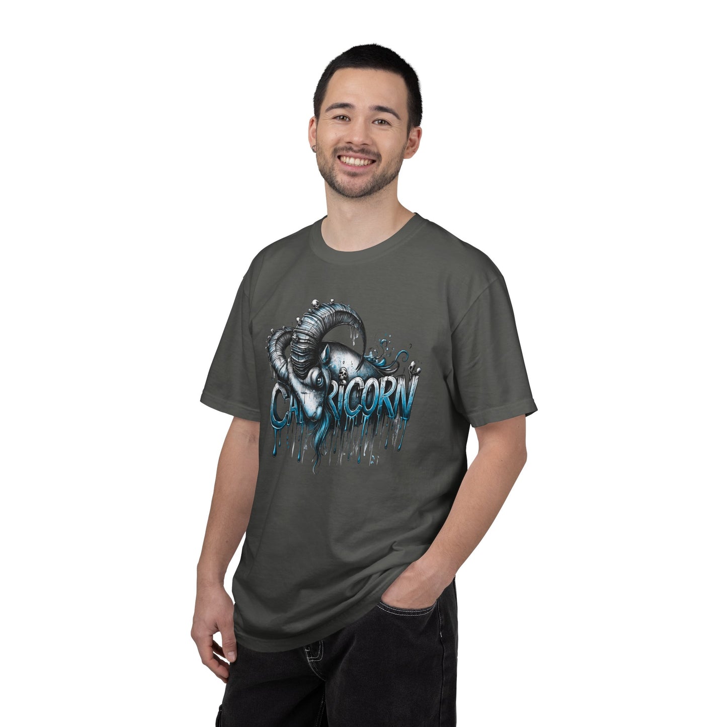 Capricorn-Zodiac Graphic Tee (Goat Horn Illustration)