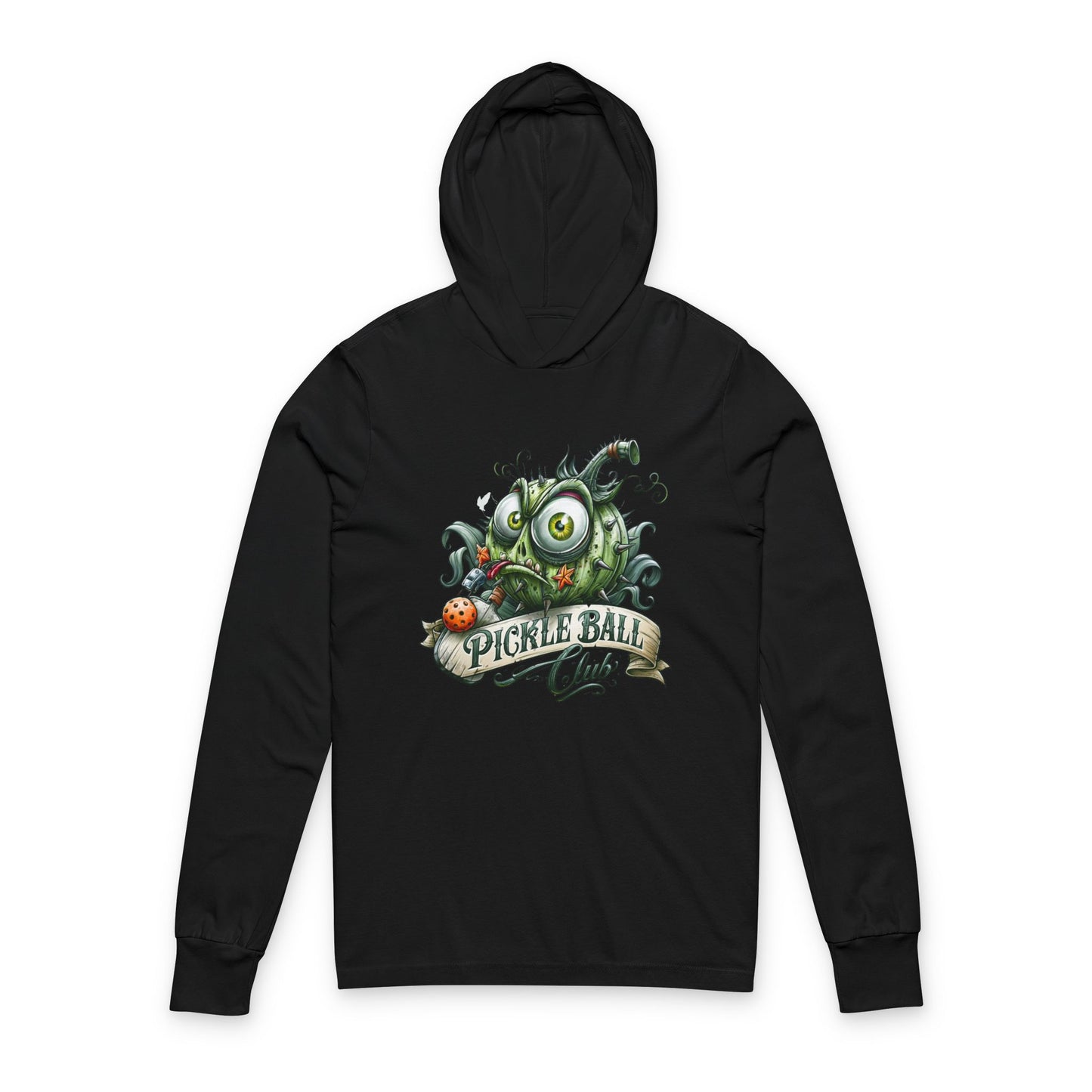 Pickleball Club Hoodie Tee — Vintage Monster Pickleball Graphic Long Sleeve