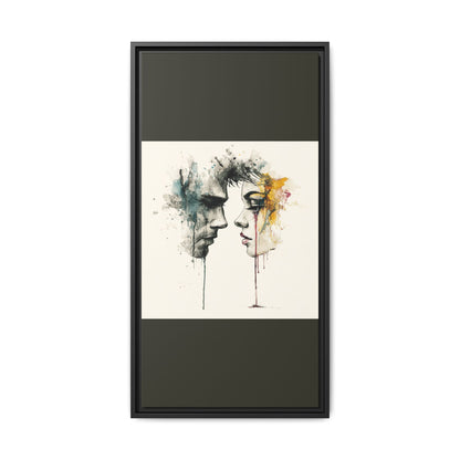 Framed Matte Canvas Art — Abstract Watercolor Faces Wall Print