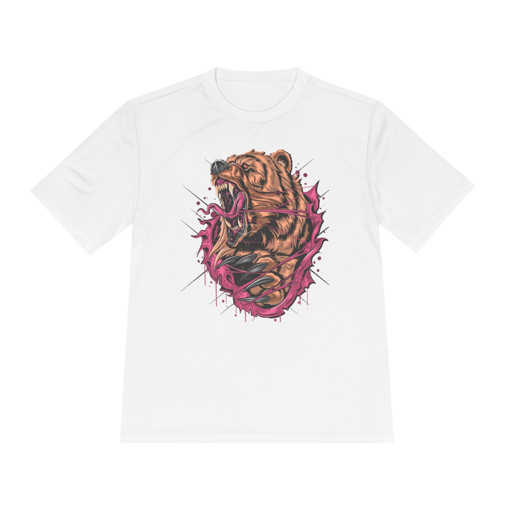 Roaring Bear Graphic Tee — Bold Grizzly Illustration Athletic Shirt