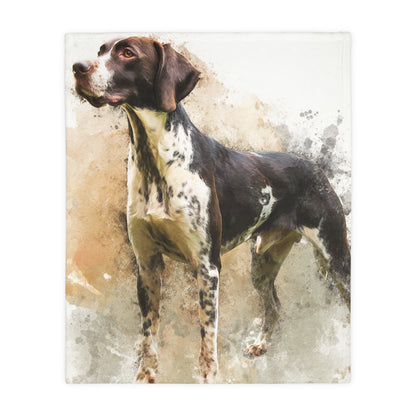 The Catalburun (Split-Nose Pointer) Watercolor Velveteen Throw Blanket — Soft Microfiber Dog Blanket