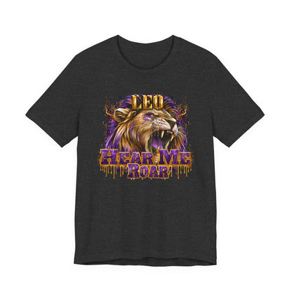 Leo-Hear Me Roar-Zodiac Unisex Jersey Short Sleeve Tee