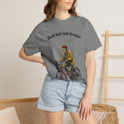T-Shirt — "Bent but not broken" Vintage Bicyclist Graphic Tee