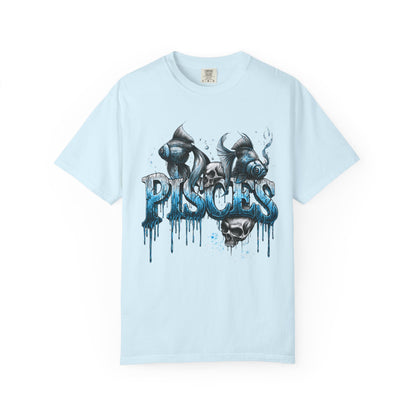 Pisces Zodiac T-Shirt — Artistic Drip Fish Graphic Tee