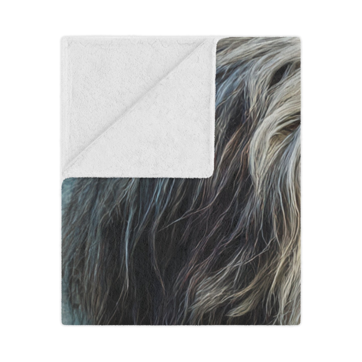 Bergamasco Shepherd Dog Portrait Minky Blanket — Soft Fluffy Throw for Pet Lovers