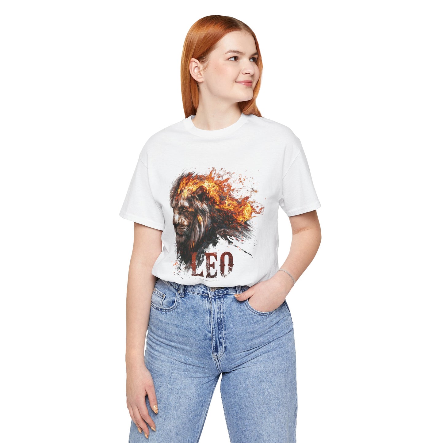 Leo Fire Lion Zodiac T‑Shirt — Bold Flaming Lion Graphic Tee for Leo Birthday