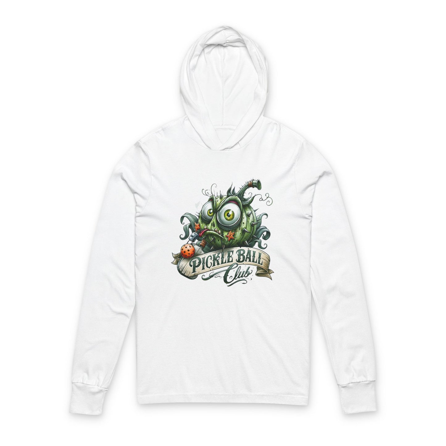 Pickleball Club Hoodie Tee — Vintage Monster Pickleball Graphic Long Sleeve