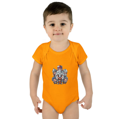 Baby Bodysuit — Cute Cartoon Viking Family Graphic