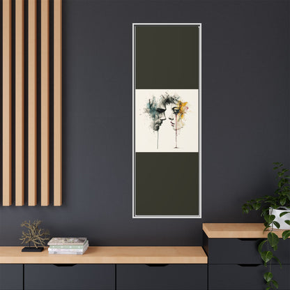 Framed Matte Canvas Art — Abstract Watercolor Faces Wall Print