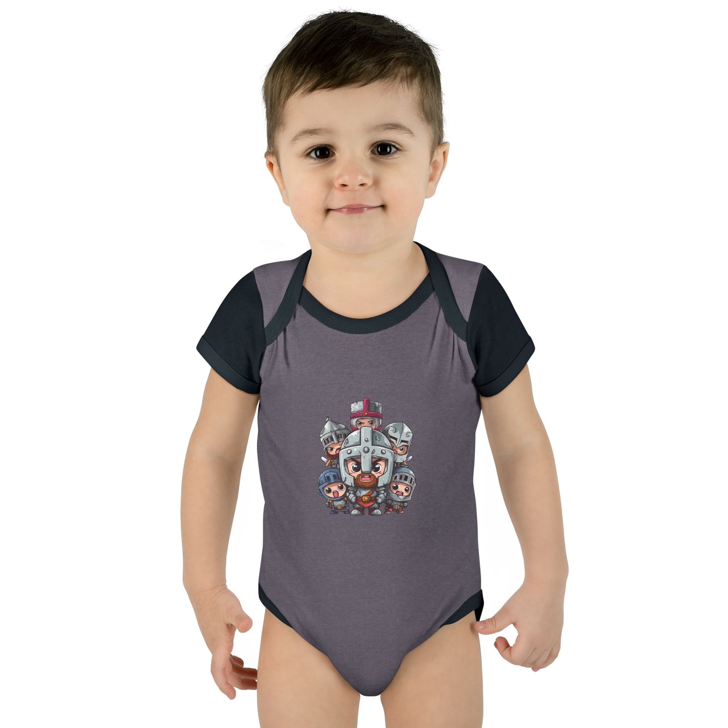 Baby Bodysuit — Cute Cartoon Viking Family Graphic