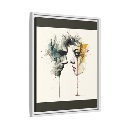 Framed Matte Canvas Art — Abstract Watercolor Faces Wall Print