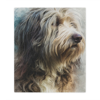 Bergamasco Shepherd Dog Portrait Minky Blanket — Soft Fluffy Throw for Pet Lovers