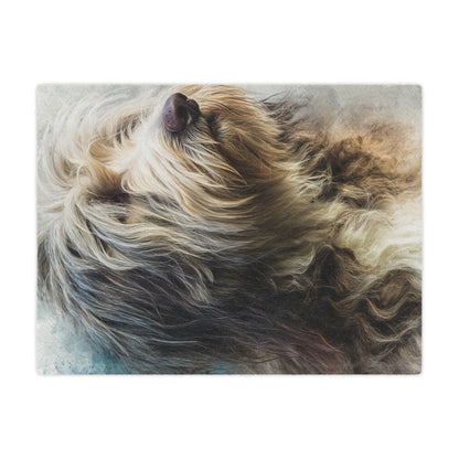 Bergamasco Shepherd Dog Portrait Minky Blanket — Soft Fluffy Throw for Pet Lovers