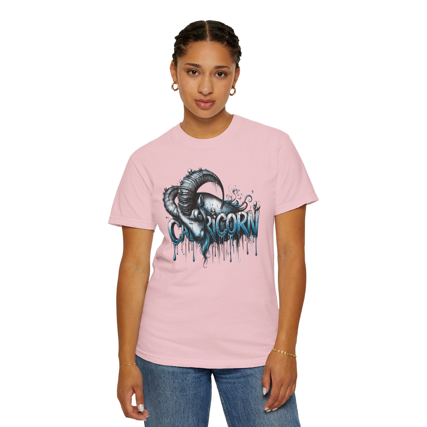 Capricorn-Zodiac Graphic Tee (Goat Horn Illustration)