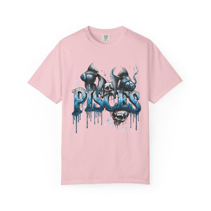 Pisces Zodiac T-Shirt — Artistic Drip Fish Graphic Tee