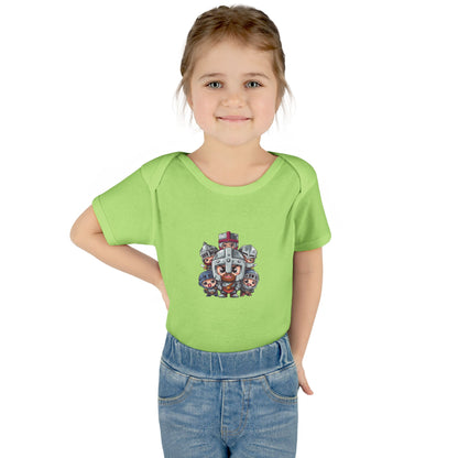 Baby Bodysuit — Cute Cartoon Viking Family Graphic