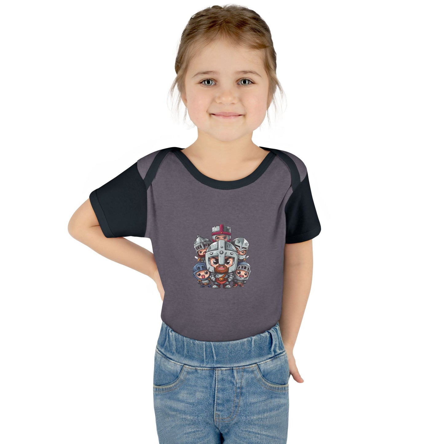 Baby Bodysuit — Cute Cartoon Viking Family Graphic