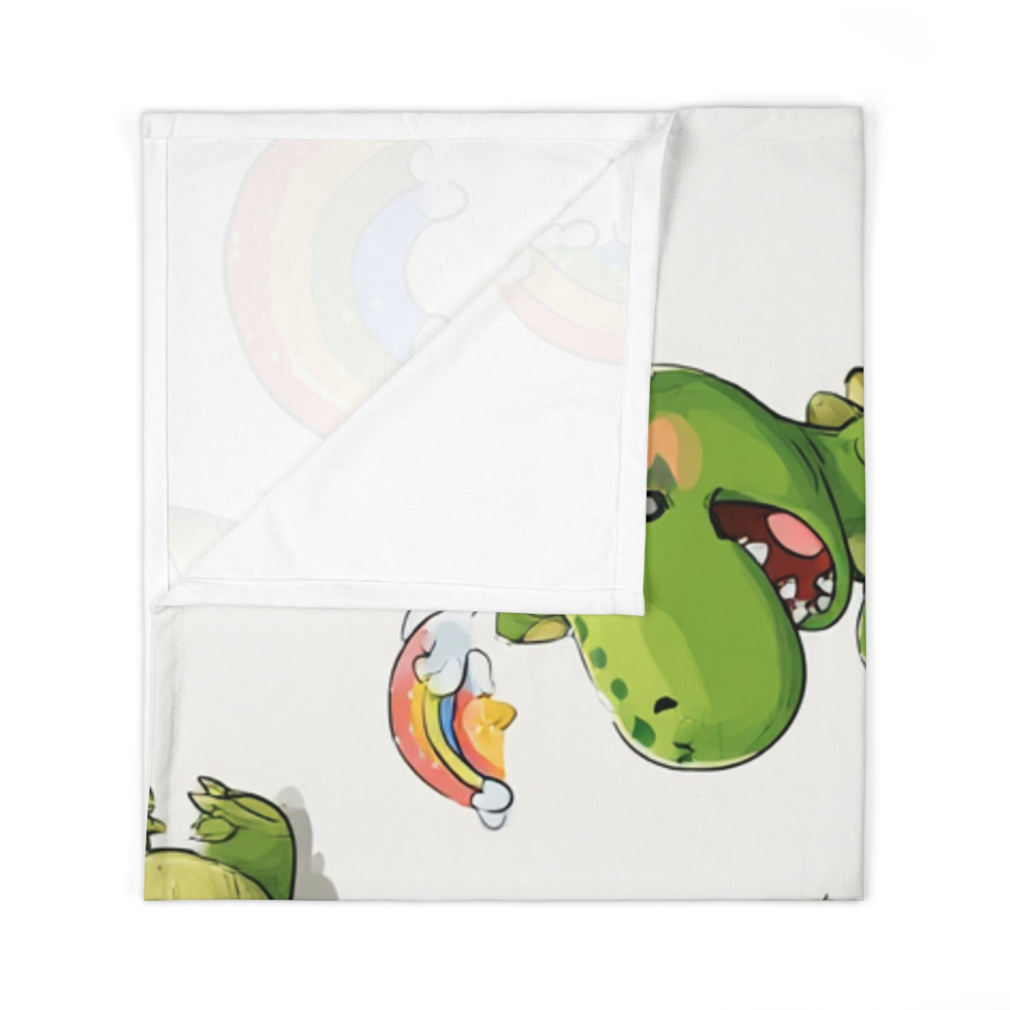 Cute Rainbow Dino Baby Swaddle Blanket — Soft Infant Swaddle with Colorful Dinosaur Print
