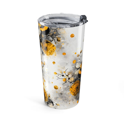 20oz Bee Floral Tumbler — Insulated Travel Cup with Bumblebee Design