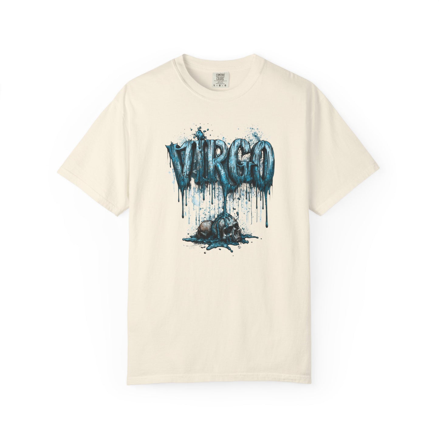 Virgo Graphic T-Shirt — Grunge Zodiac Tee with 'Virgo' Dripping Design