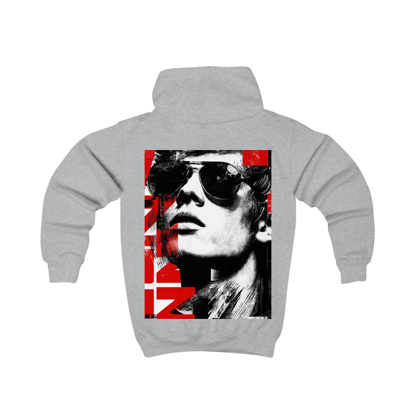 Kids Hoodie — Retro Pop-Art Sunglasses Graphic (Red & Black)